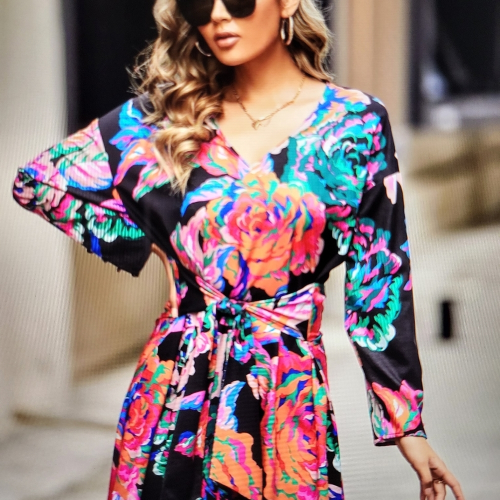 Multi Color BOHO floral dress